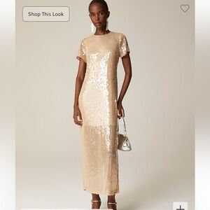 NWT JCrew Sequin short-sleeve slip dress